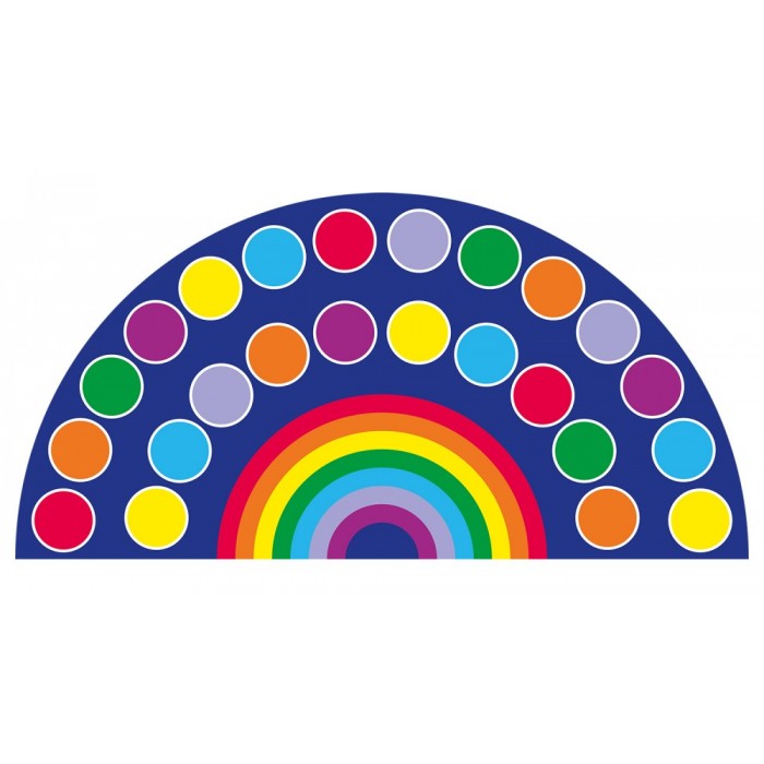 Covor uriasi Curcubeu 4x2m semicircular Copii - Covoras semicerc Multicolor Rainbow